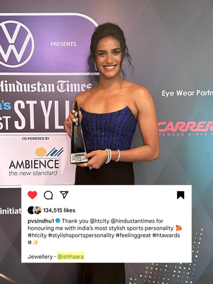 Ishhaara P V Sindhu In Diamond Hoop Earrings