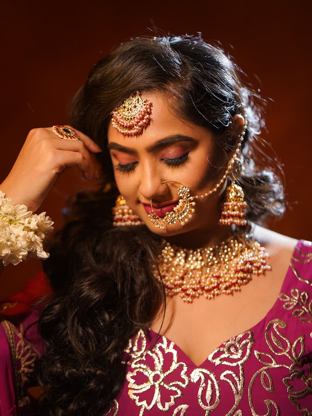 Ishhaara Pachi Kundan And Pink Beads Studded Bridal Choker