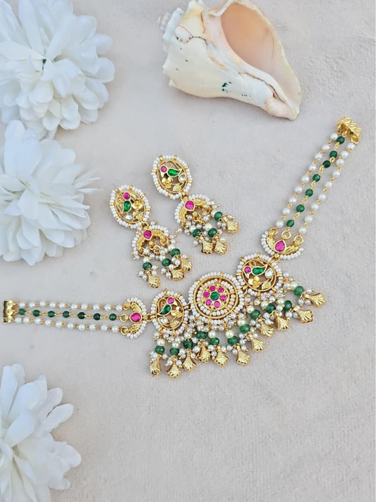 Ishhaara Pachi Kundan Choker Necklace