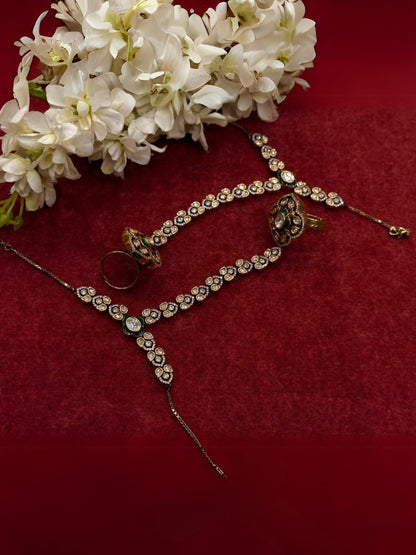 Ishhaara Pachi Kundan Full Bridal Necklace