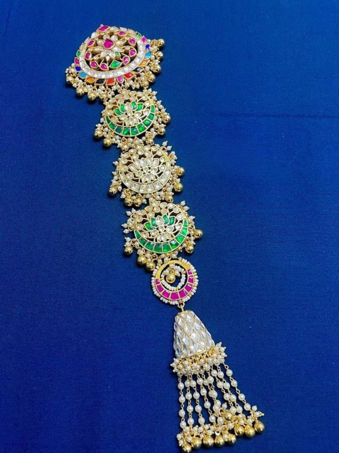 Ishhaara Pachi Kundan Gold Plated Hair Braid