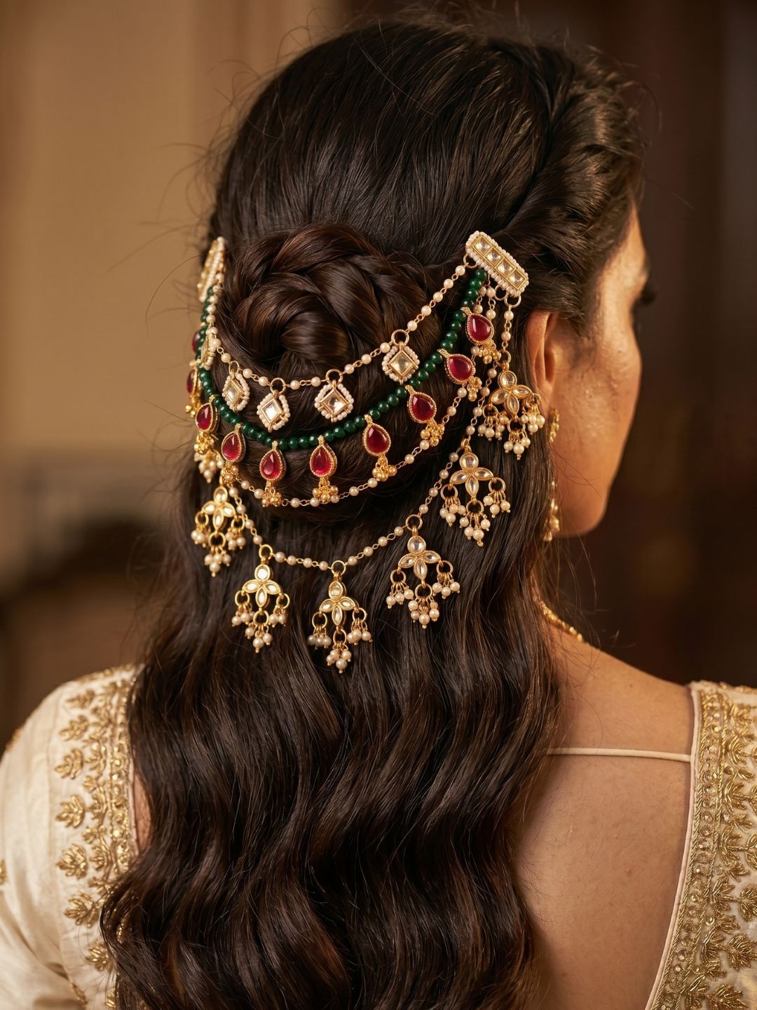 Ishhaara Pachi Kundan Hair Accessories