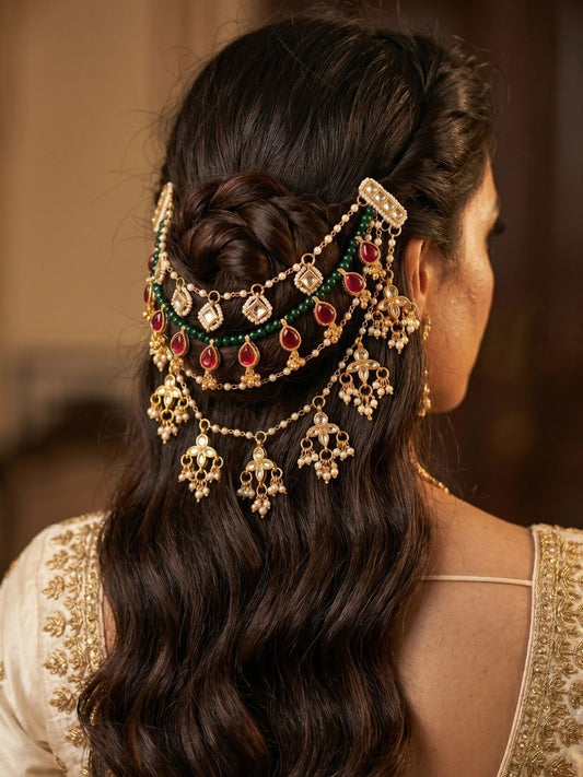 Ishhaara Pachi Kundan Hair Accessories