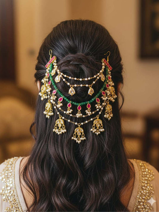 Ishhaara Pachi Kundan Hair Accessories