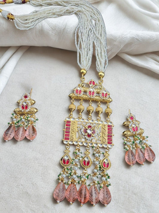 Ishhaara Pachi Kundan Long Necklace