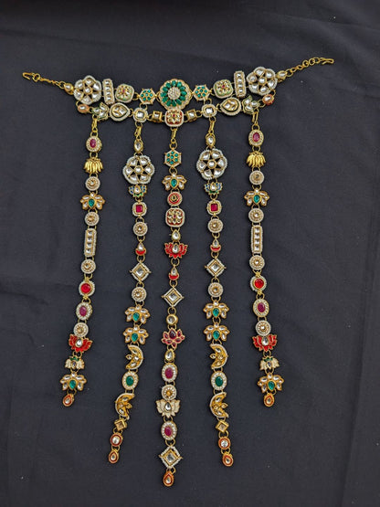 Ishhaara Pachi Kundan Studded Hair Accessories