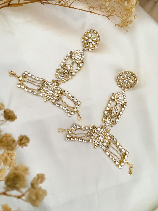 Ishhaara Pachi Kundan Studded Hathphool