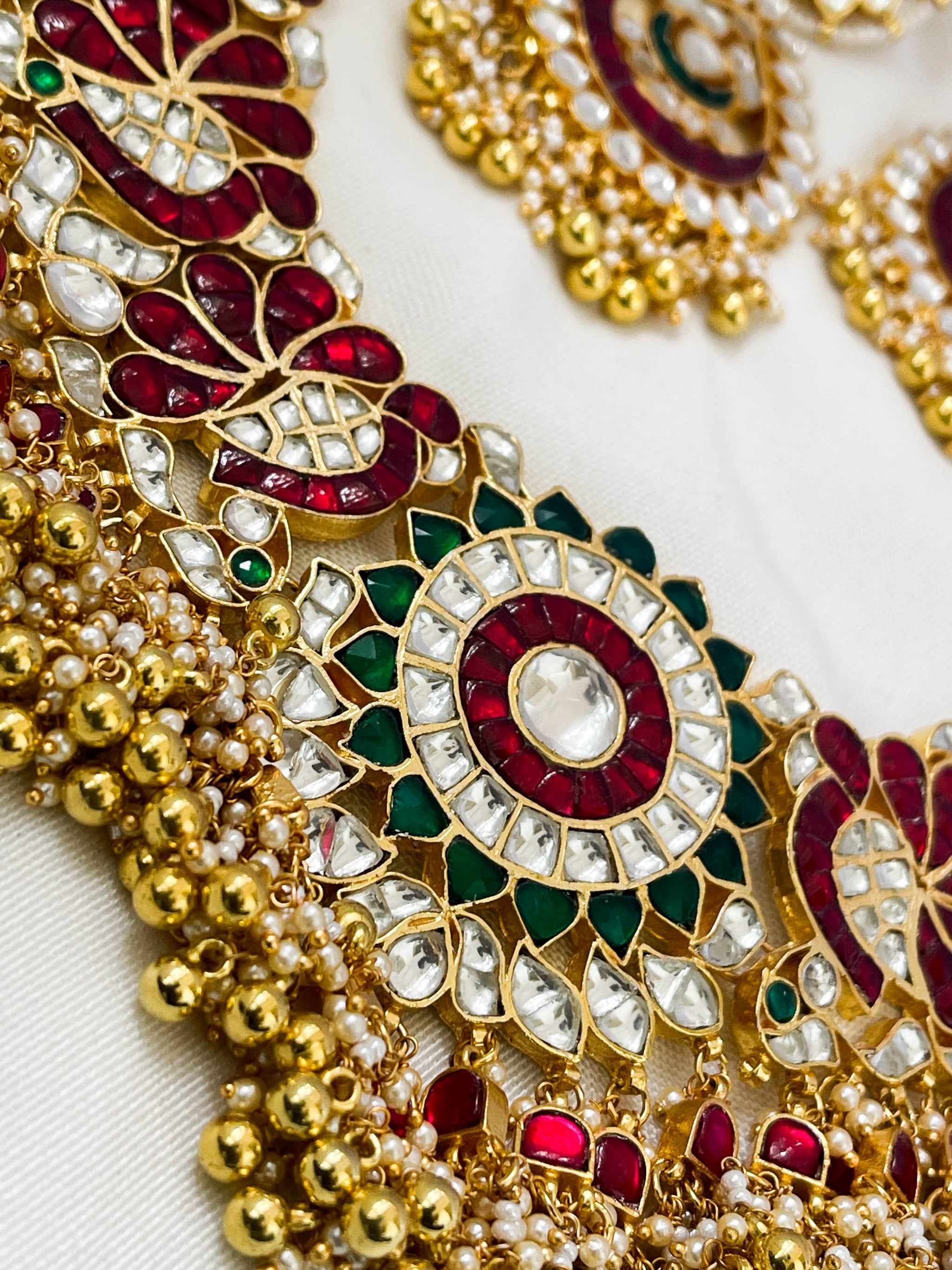 Ishhaara Pachi Kundan Studded Heavy Bridal Necklace