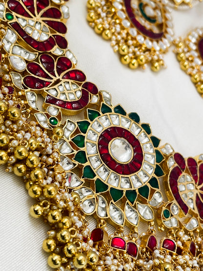 Ishhaara Pachi Kundan Studded Heavy Bridal Necklace