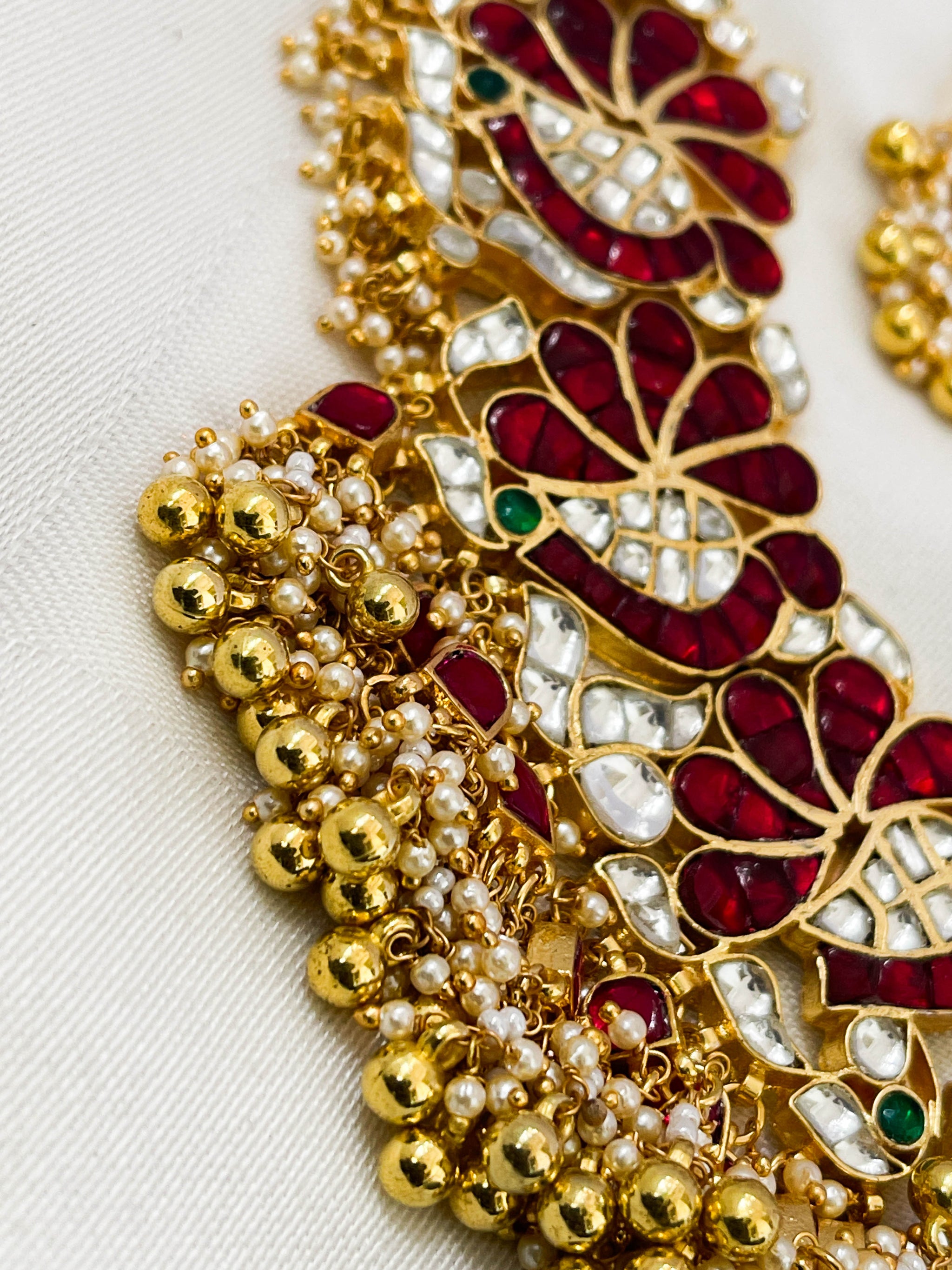 Ishhaara Pachi Kundan Studded Heavy Bridal Necklace