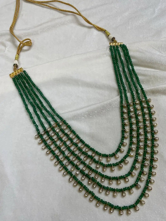 Ishhaara Pachi Kundan Studded Layered Long Necklace