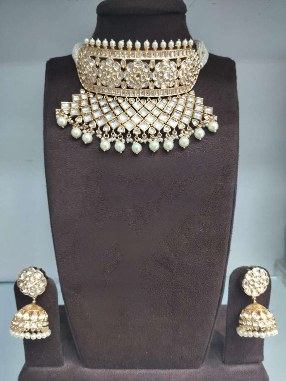 Ishhaara Pachi Kundan Studded Rajwadi Choker Necklace