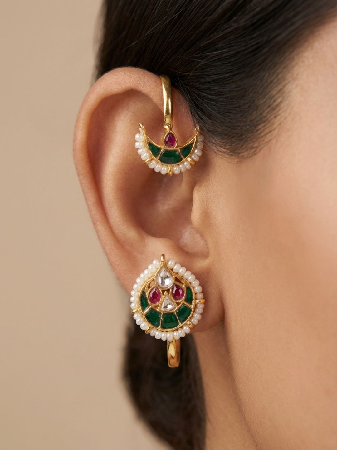 Ishhaara Pair Of Jadau Kundan Earcuff Earrings