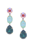 Ishhaara Palak Tiwari In Honeycomb 3 Tiered Earrings Purple