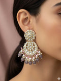 Ishhaara Pale Pink And Ash Chandbali Earrings