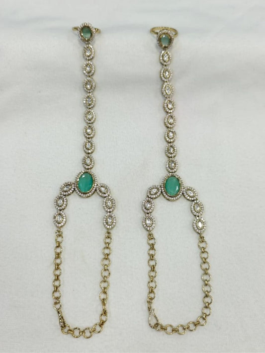 Ishhaara Pastel Colour Moissanite Hathphool