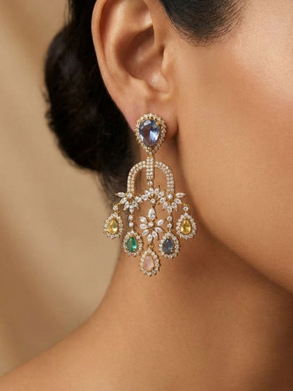 Ishhaara Pastel Shade Multicolor Long Earrings