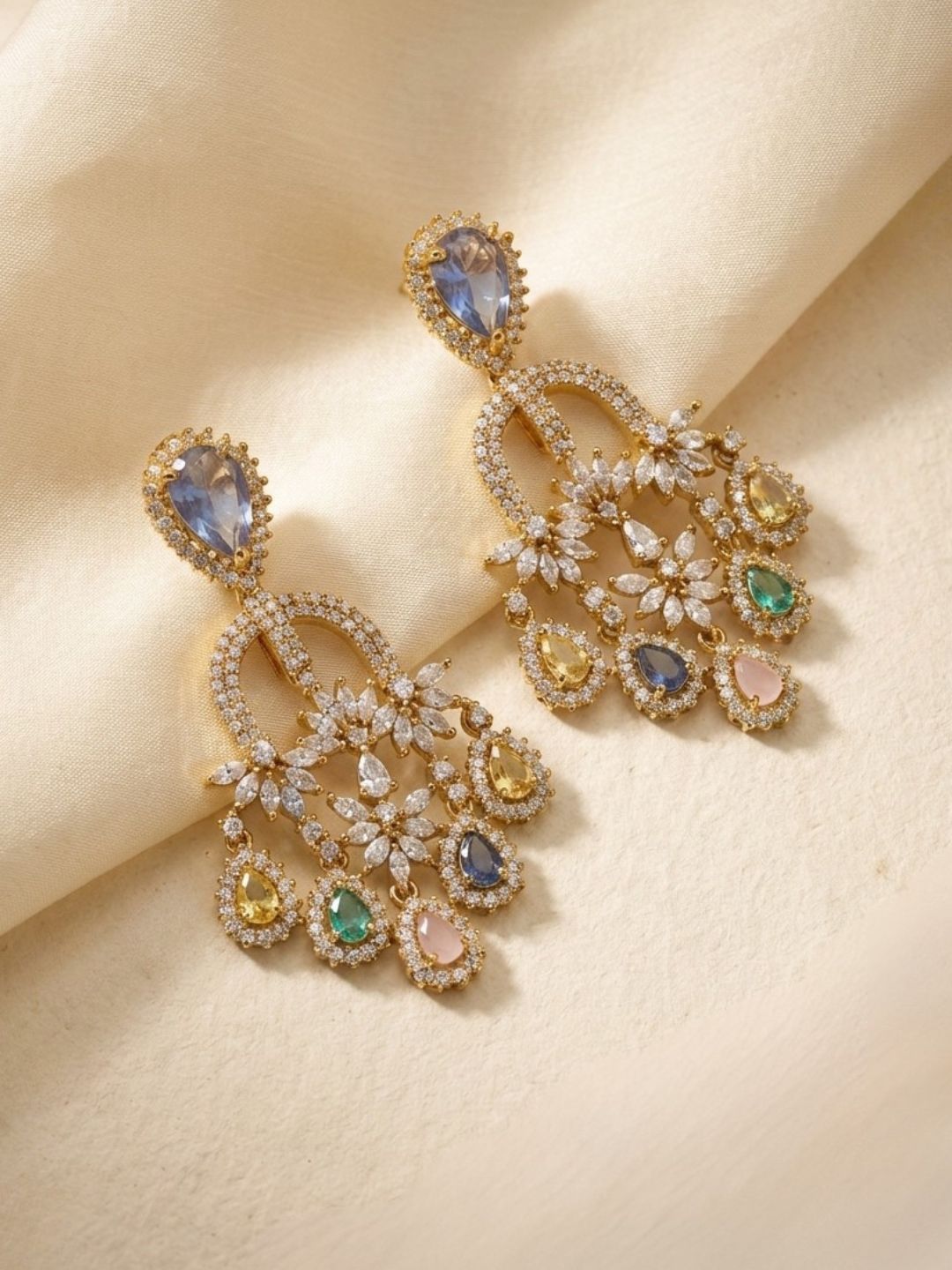 Ishhaara Pastel Shade Multicolor Long Earrings