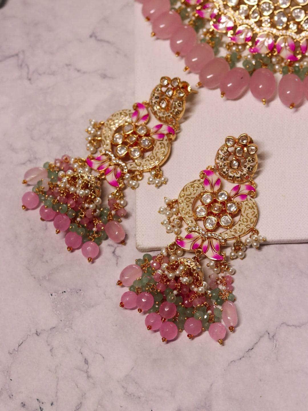 Ishhaara Pastel Single Tone Choker Necklace Set