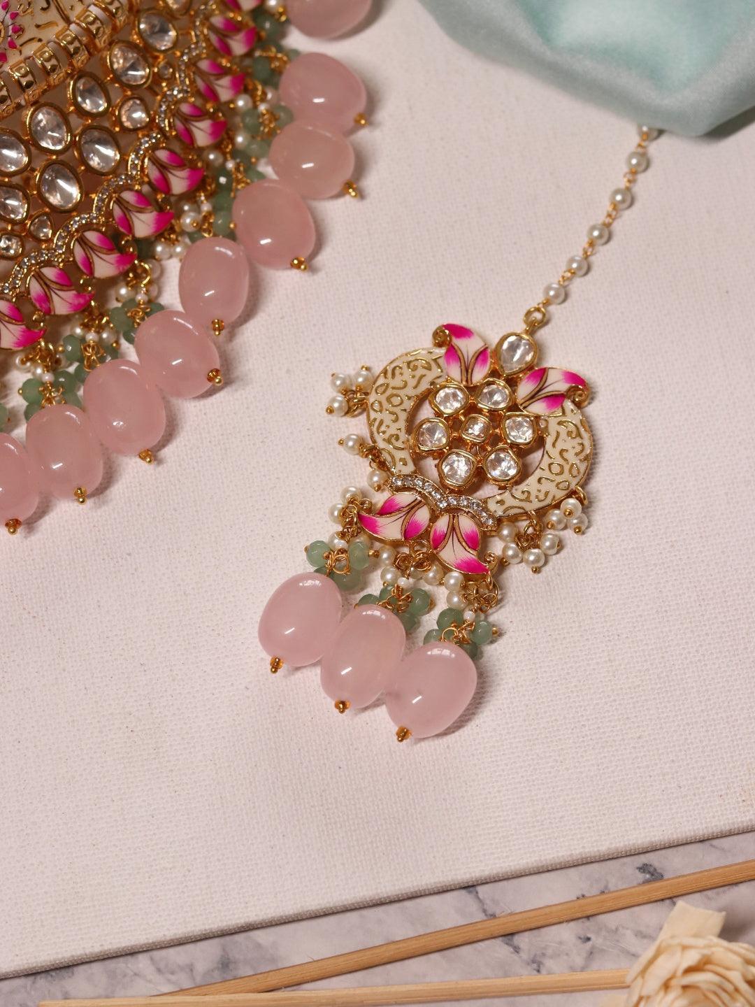 Ishhaara Pastel Single Tone Choker Necklace Set