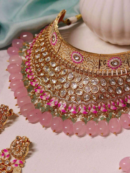 Ishhaara Pastel Single Tone Choker Necklace Set