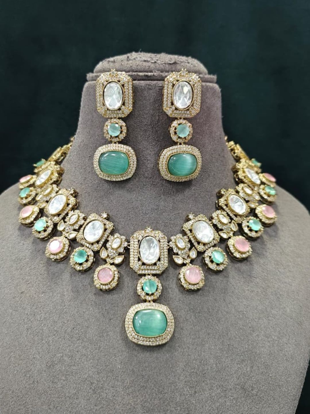 Ishhaara Pastel Stone Studded Bridal Choker Necklace