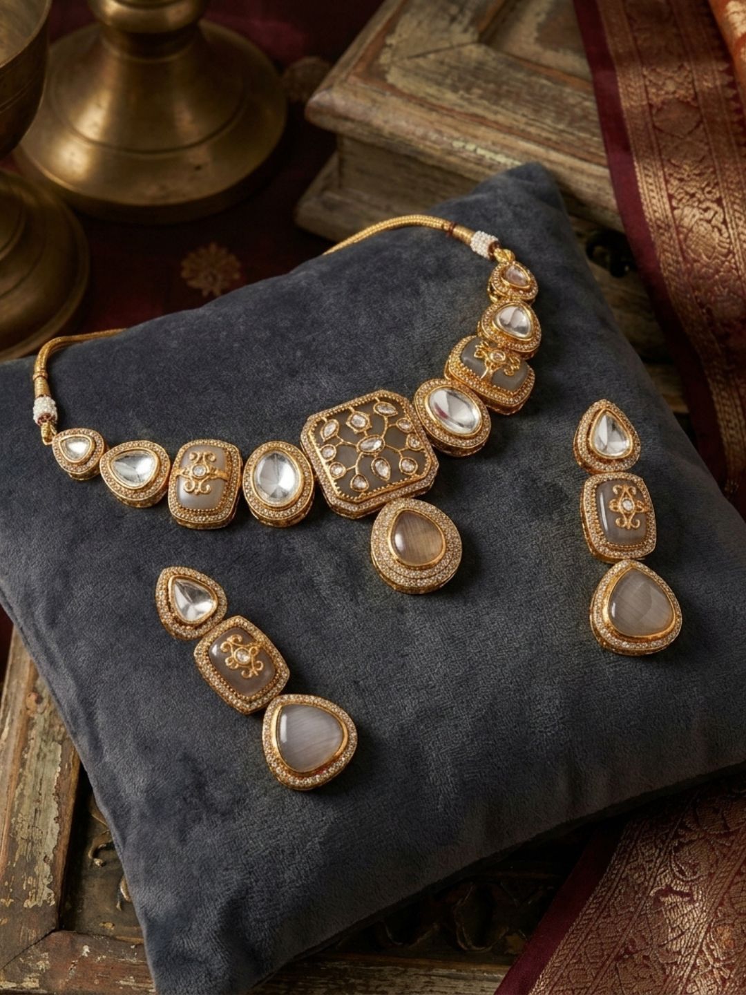 Ishhaara Pastel Stone Studded Choker Necklace