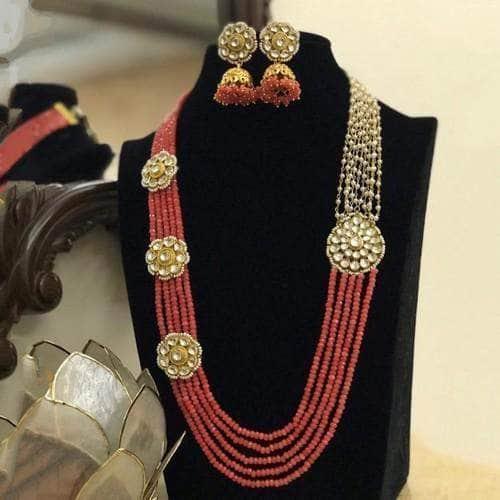 Ishhaara Patchi Motif Coral Set