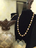 Ishhaara Peach Gunmetal Necklace with Pearl