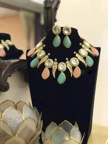 Ishhaara Parrot Motif Kundan Necklace