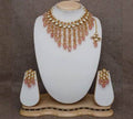 Ishhaara Peach Tassel Coral Necklace Set