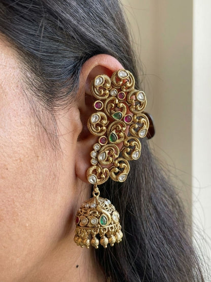 Ishhaara Peacock Cluster Earcuff