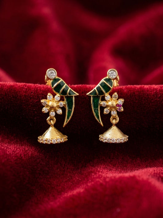 Ishhaara Peacock Design Ear Studs