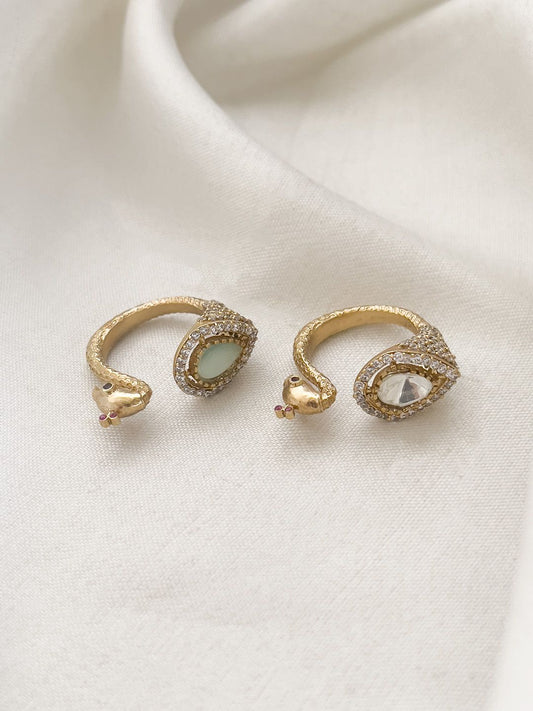 Ishhaara Peacock Designed Stone Studded Ring