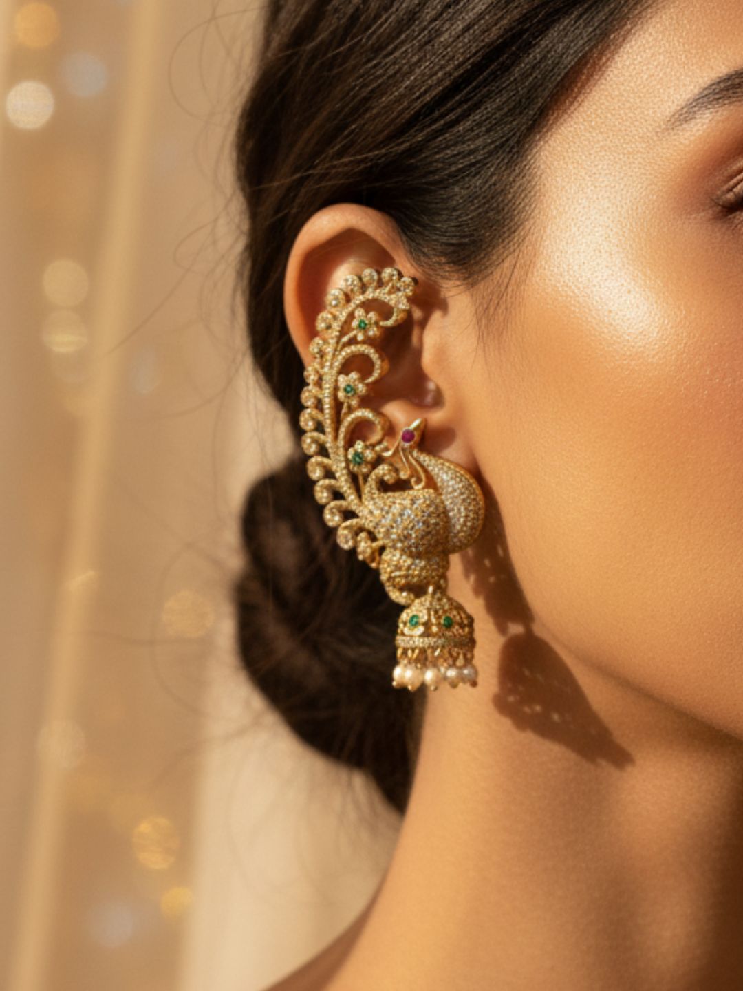 Ishhaara Peacock Earcuff Jumka