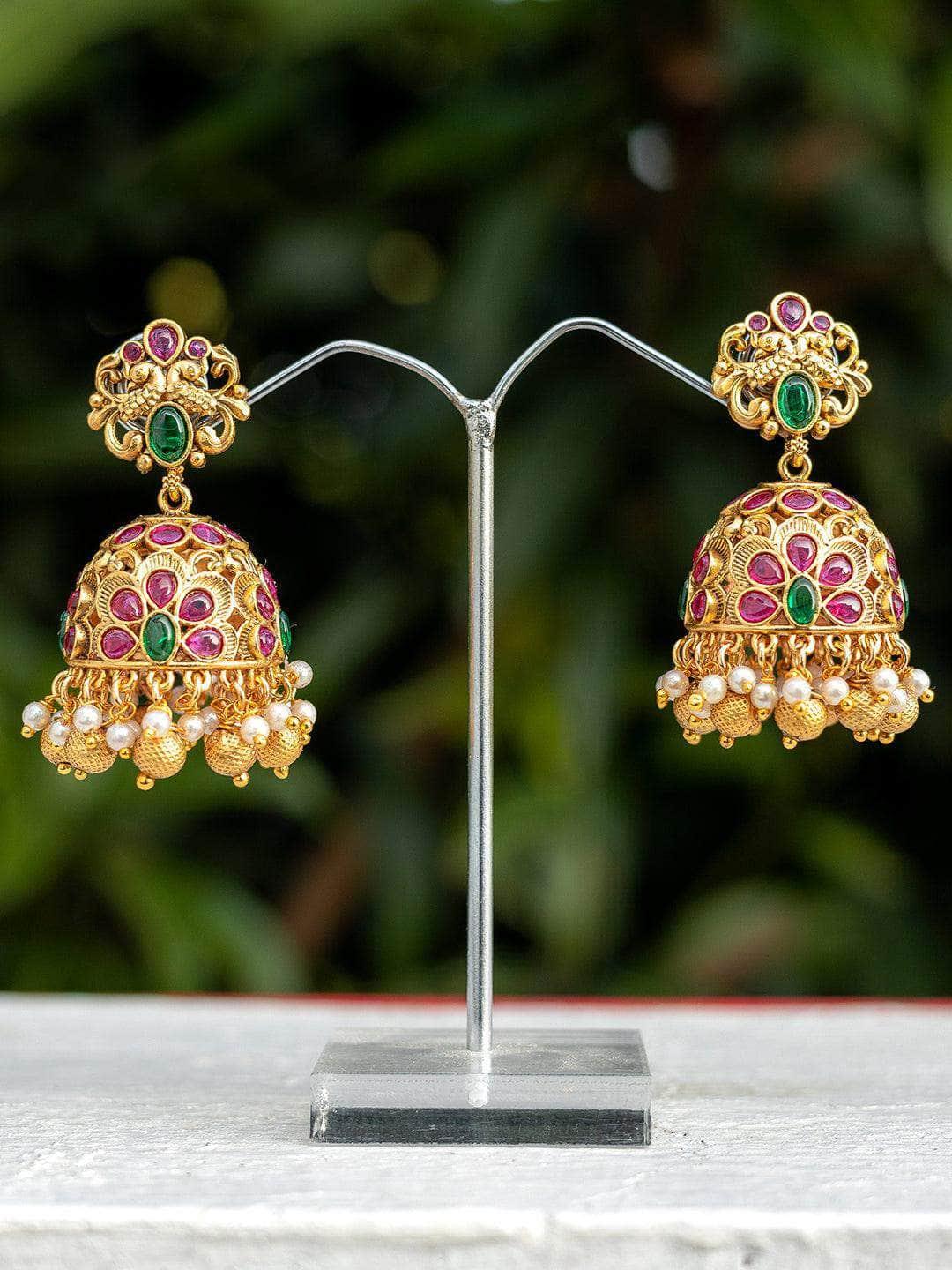 Ishhaara Peacock Golden Jhumka