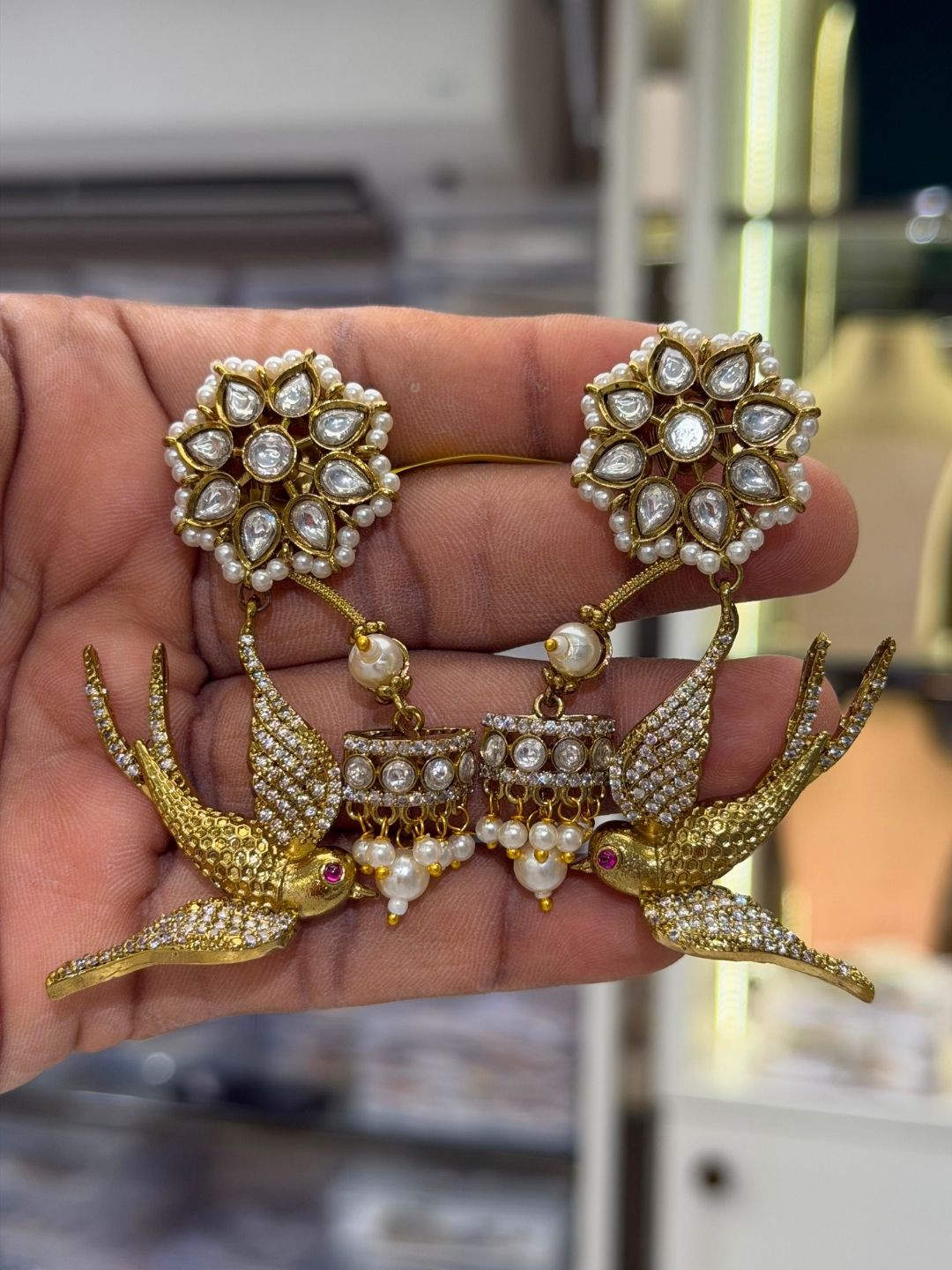 Ishhaara Peacock Jhumka Earrings