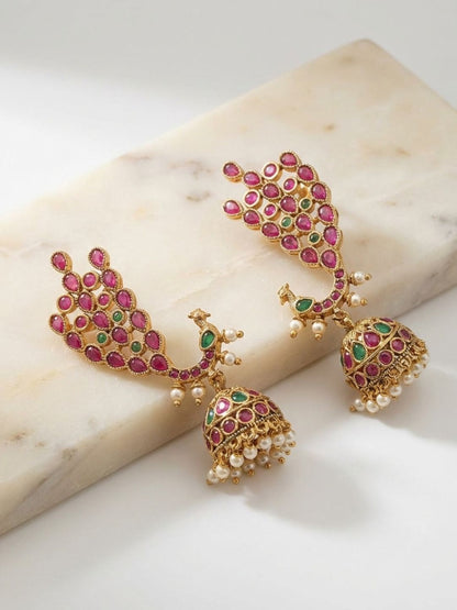 Ishhaara Peacock Jhumkha Earcuff