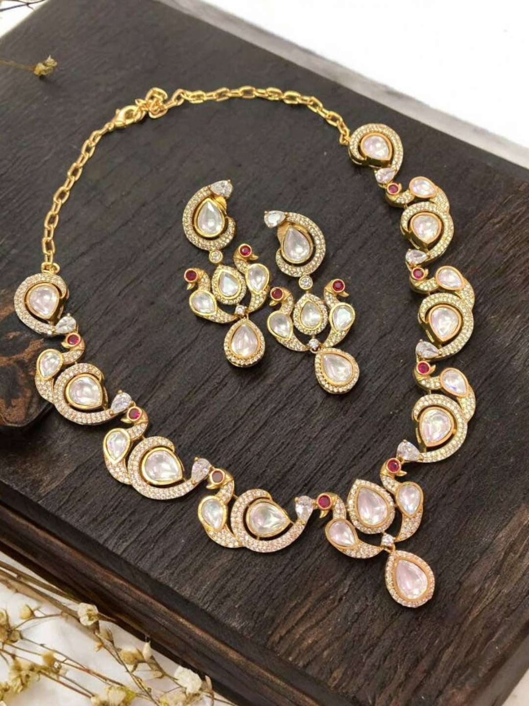 Ishhaara Peacock Kundan Necklace Set