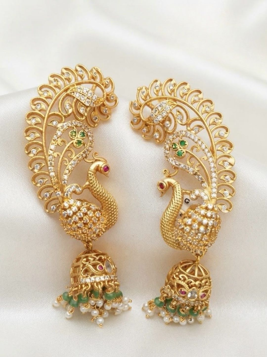Ishhaara Peacock Moissanite Ear Cuff