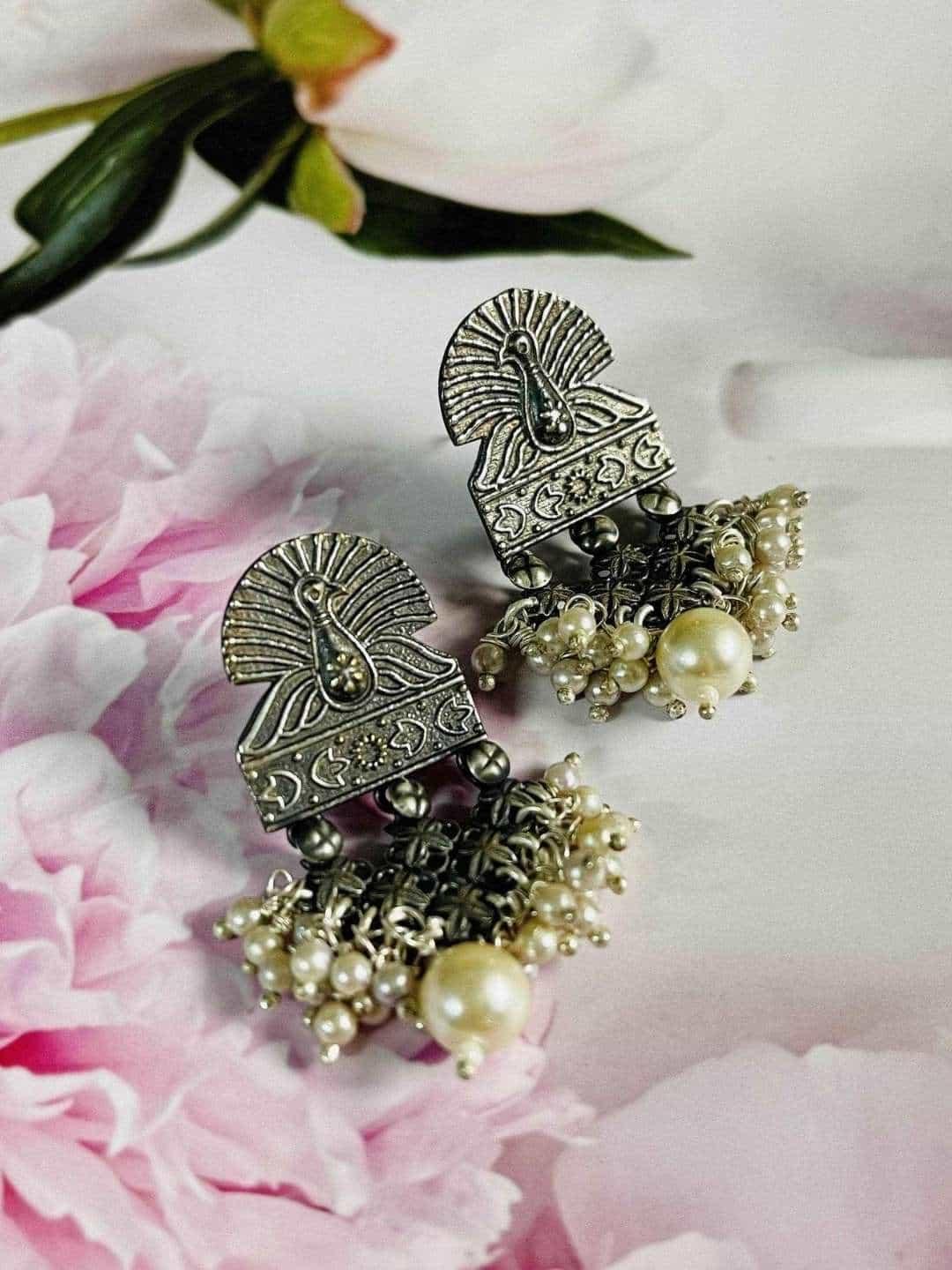 Ishhaara Peacock Pearl Drop Earring