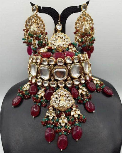 Ishhaara Peacock Pendant Choker Set