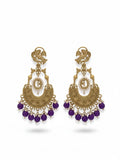 Ishhaara Peacock Shaped Stones And Beads Chandbalis