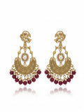 Ishhaara Peacock Shaped Stones And Beads Chandbalis