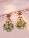 Ishhaara Peacock Shaped Stones And Beads Chandbalis