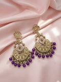 Ishhaara Peacock Shaped Stones And Beads Chandbalis