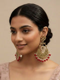 Ishhaara Peacock Shaped Stones And Beads Chandbalis