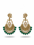 Ishhaara Peacock Shaped Stones And Beads Chandbalis