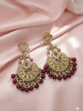 Ishhaara Peacock Shaped Stones And Beads Chandbalis