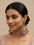 Ishhaara Peacock Shaped Stones And Beads Chandbalis